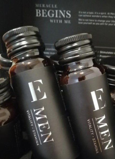 HERBAL E-MEN VIRILITY FORMULA : Herbal Sexual Formula pour Homme, lot de 2 gel veg noire, exp2025